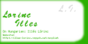 lorinc illes business card